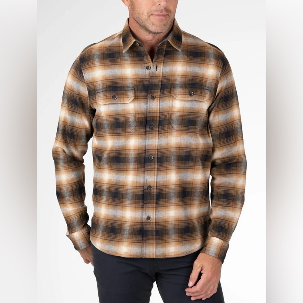 Tailor Vintage Airotec Plaid Stretch Luxe Performance Men's Flannel Shirt Large‌